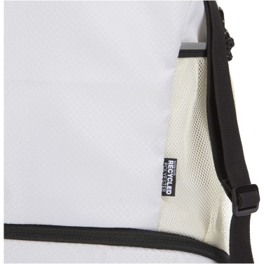 Logo trade corporate gifts image of: Nomad GRS recycled sports drawstring bag with bottom compartment 18L