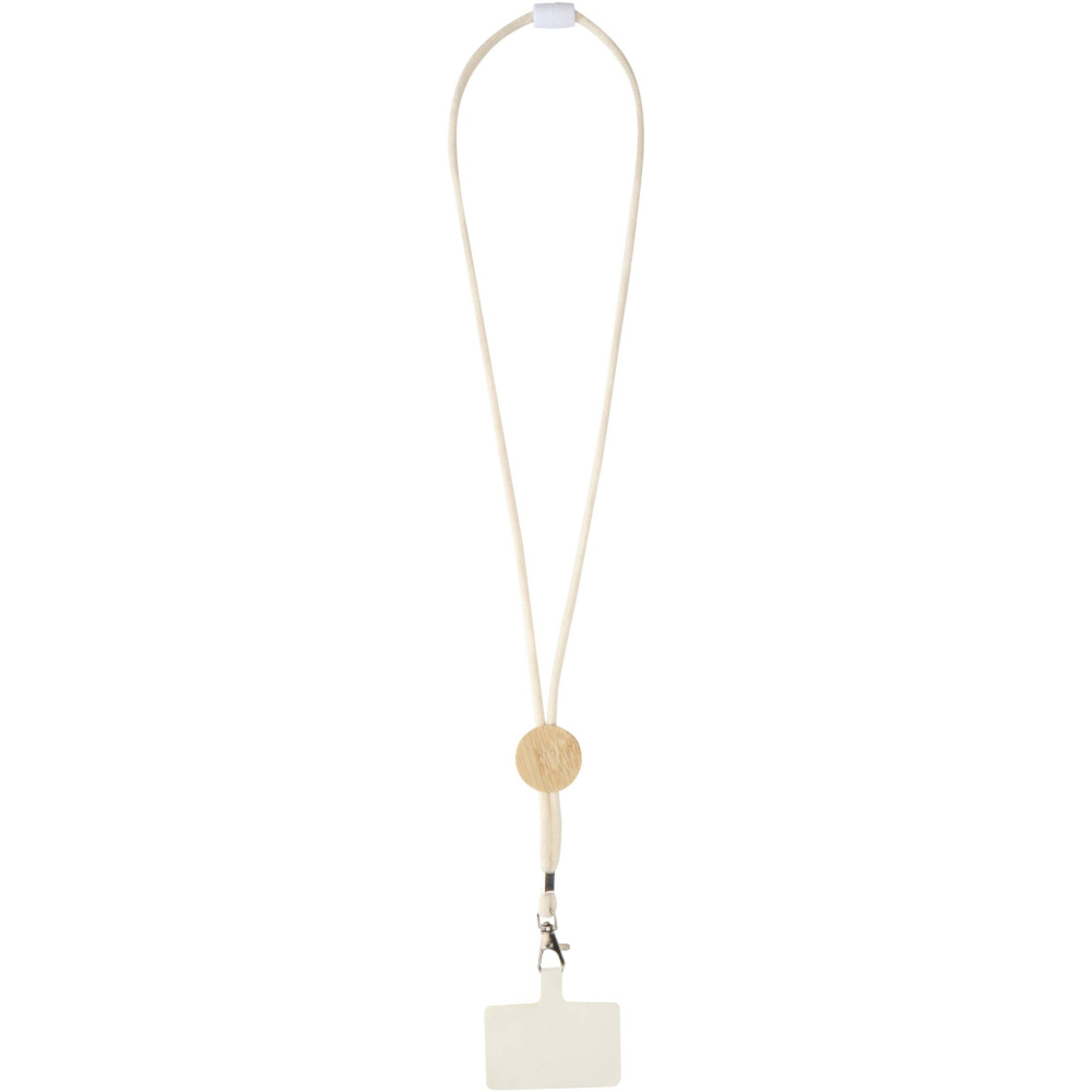 Logotrade corporate gift picture of: Adhab smartphone lanyard with bamboo details