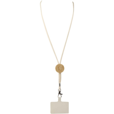 Logo trade business gifts image of: Adhab smartphone lanyard with bamboo details