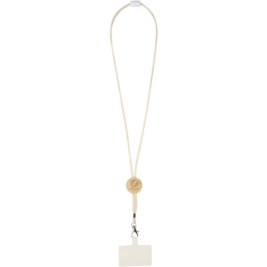 Logotrade promotional products photo of: Adhab smartphone lanyard with bamboo details