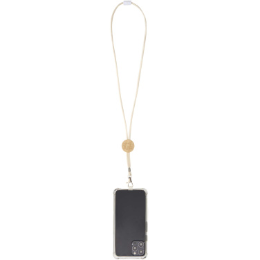 Logotrade promotional giveaways photo of: Adhab smartphone lanyard with bamboo details