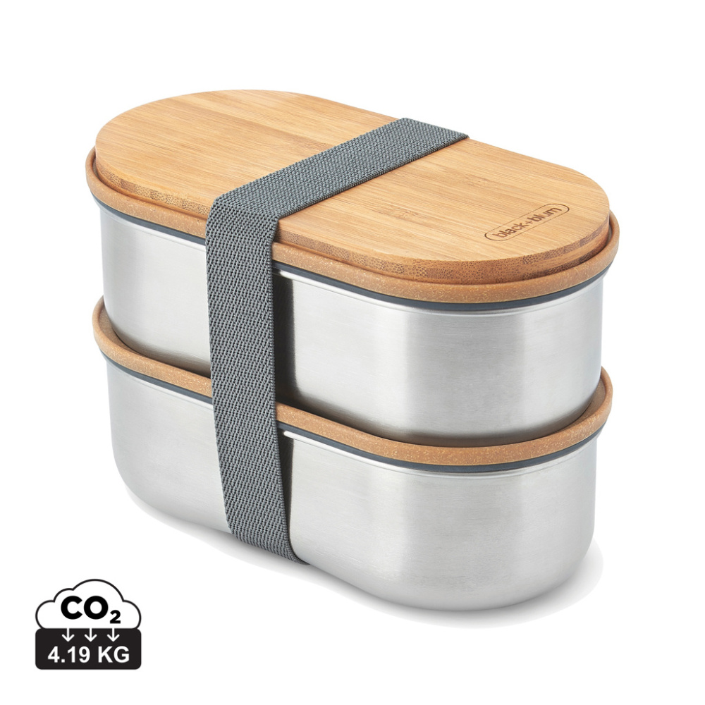 Logo trade advertising products picture of: Black+Blum Stainless Steel Double Bento Box
