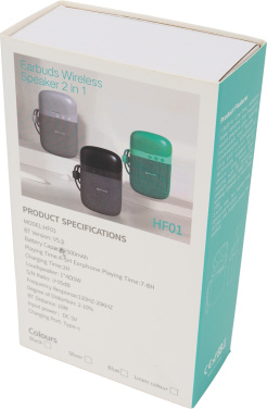 Logo trade advertising products image of: Bluetooth Speaker HF01 with Built-in Earbuds 2 in 1