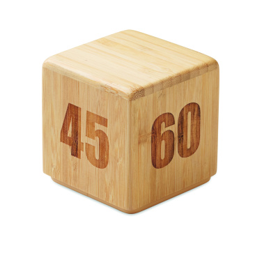 Logo trade promotional giveaways image of: Bamboo twist snooze timer