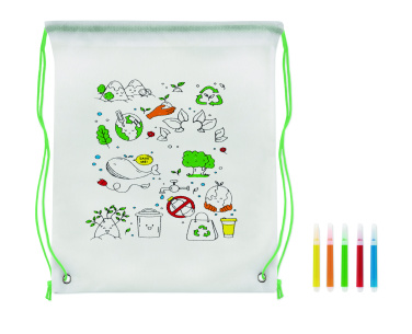 Logo trade business gifts image of: Non woven kids bag with pens