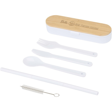 Logotrade promotional item image of: Runa cutlery set with bamboo lid