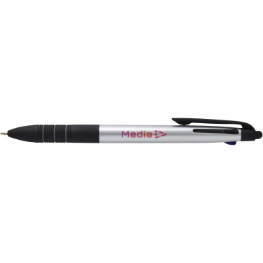 Logo trade business gift photo of: Trine 3-ink RCS recycled ballpoint pen with stylus
