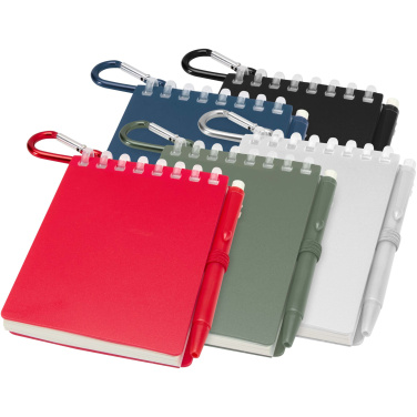 Logo trade promotional giveaway photo of: Lig Mini recycled outdoor soft cover notebook and ballpoint pen set (black ink)