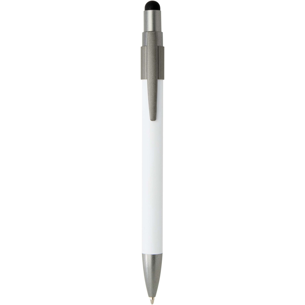 Logotrade business gift image of: Rill RCS recycled ballpoint pen with stylus and fidget spinner (black ink)