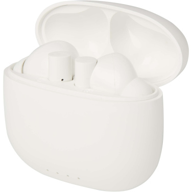 Logo trade promotional gifts picture of: Alterf recycled plastic True Wireless Bluetooth® headset with silicone eartips