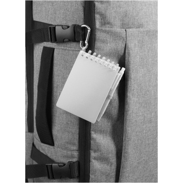 Logo trade promotional products image of: Lig Mini recycled outdoor soft cover notebook and ballpoint pen set (black ink)