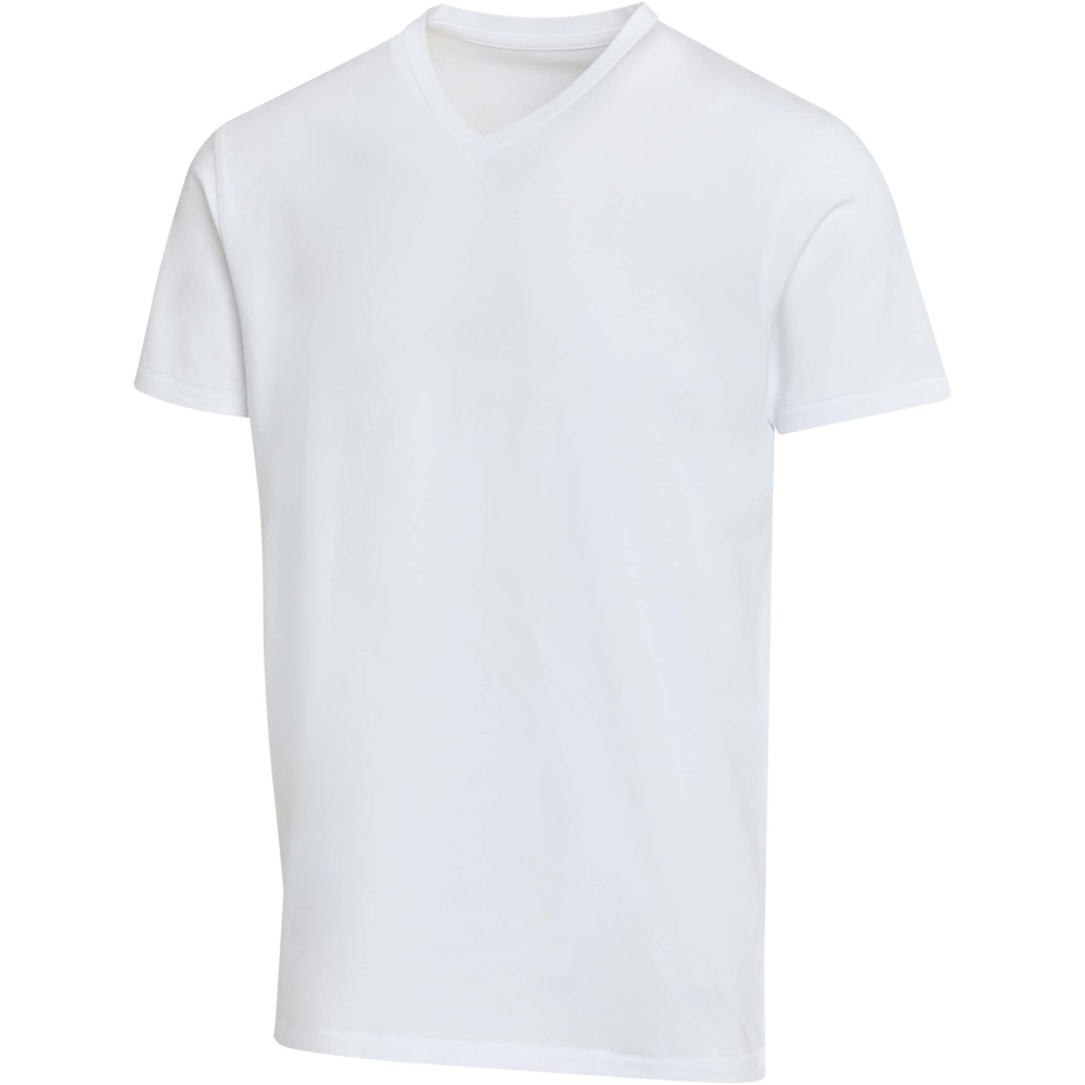 Logo trade promotional merchandise image of: Balfour 200 g/m² short sleeve v-neck unisex OCS organic t-shirt