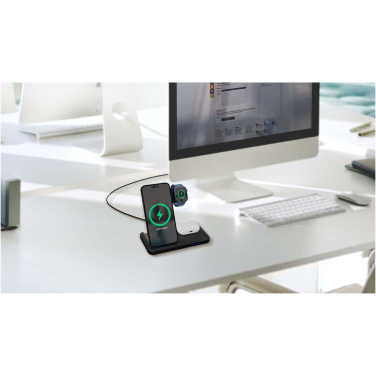 Logo trade corporate gift photo of: SCX.design W28 3-in-1 wireless charging base with phone stand