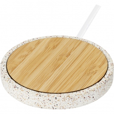 Logo trade firmakingituse pilt: Terrazzo 10W juhtmevaba bambusest laadimisalus