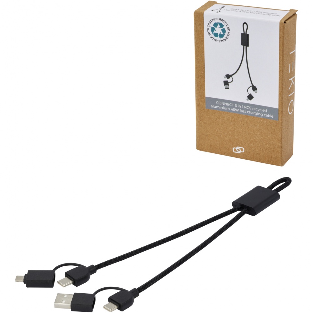 Logo trade reklaamkingituse pilt: Connect 6-ühes RCS 45 W kiirlaadimis- ja andmeedastuskaabel