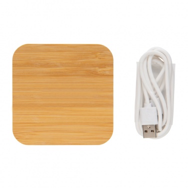 Logotrade ärikingitused pilt: Bambusest 5W juhtmevaba laadija USB-ga
