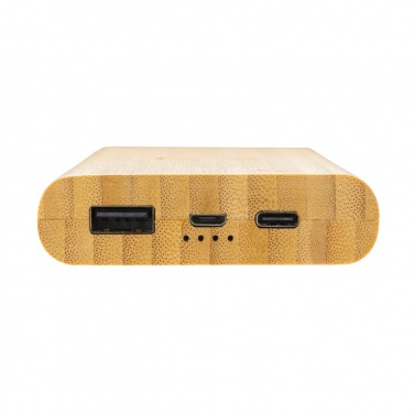 Logo trade reklaamtoote pilt: Bambusest 8000 mAh 5W juhtmevaba akupank