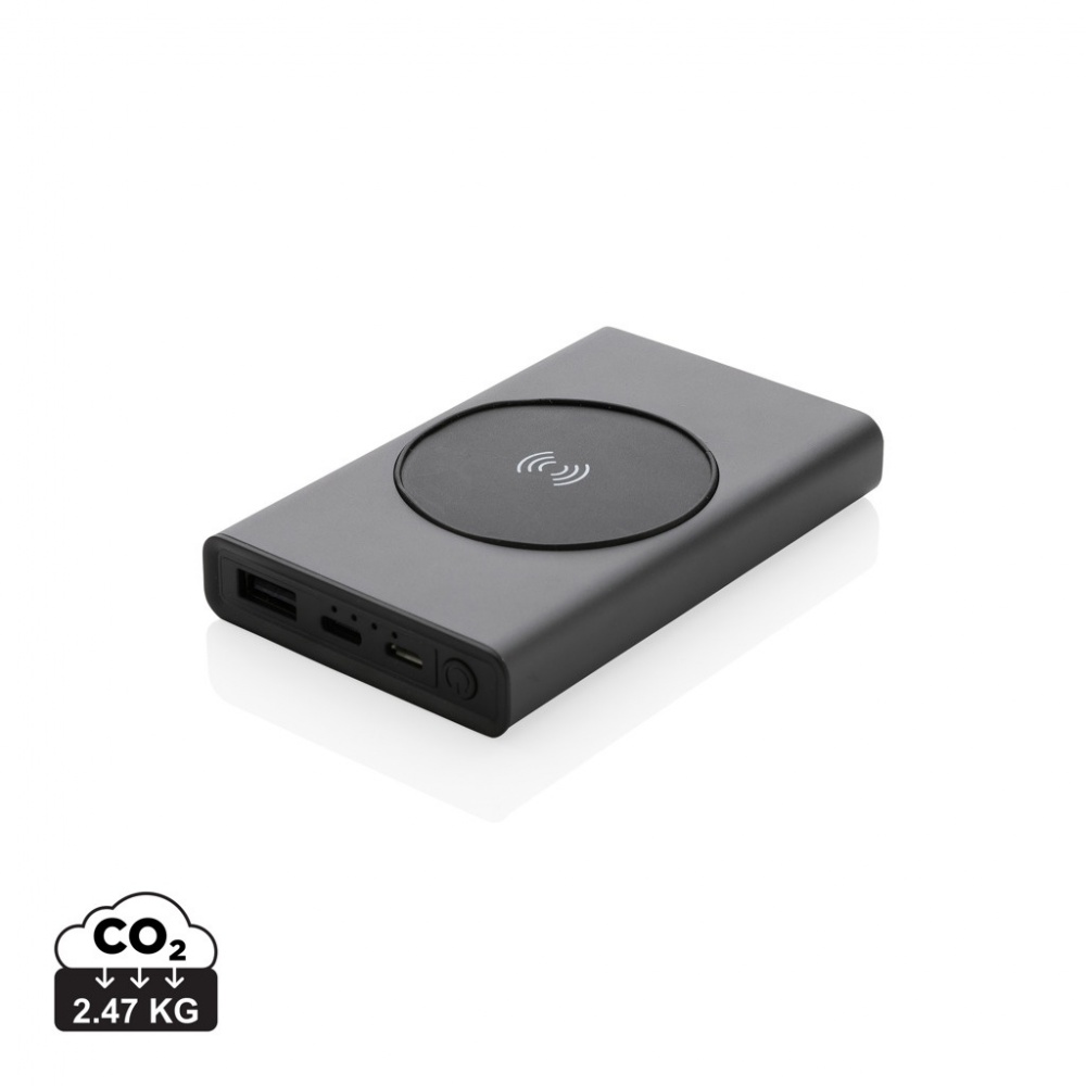 Logotrade reklaamtoote foto: Terra RCS taaskasutatud alumiiniumist 5000 mAh akupank 5W juhtmevaba