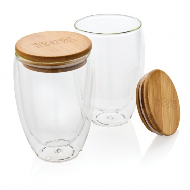 Logo trade reklaamkingituse pilt: Klaaside komplekt bambusest kaanega 350 ml