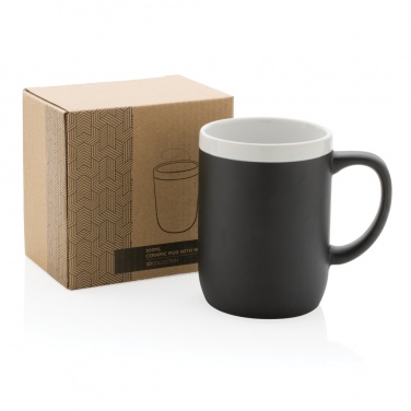 Logotrade reklaamtooted pilt: Valge äärega keraamiline kruus 300ml