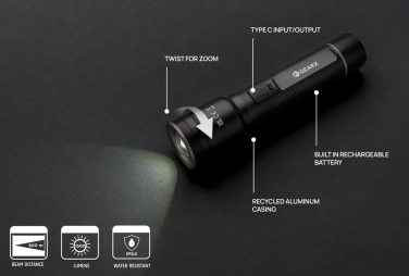 Logotrade ärikingid pilt: RCS taaskasutatud alumiiniumist USB-taaslaetav raskeveokite taskulamp