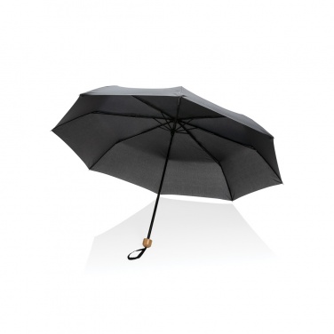Logotrade meened pilt: 20,5-tolline Impact AWARE™ RPET 190T Pongee bambusest mini vihmavari