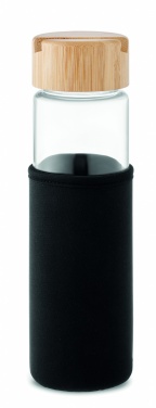 Logo trade firmakingi pilt: Klaaspudeli bambusest kaas 600ml