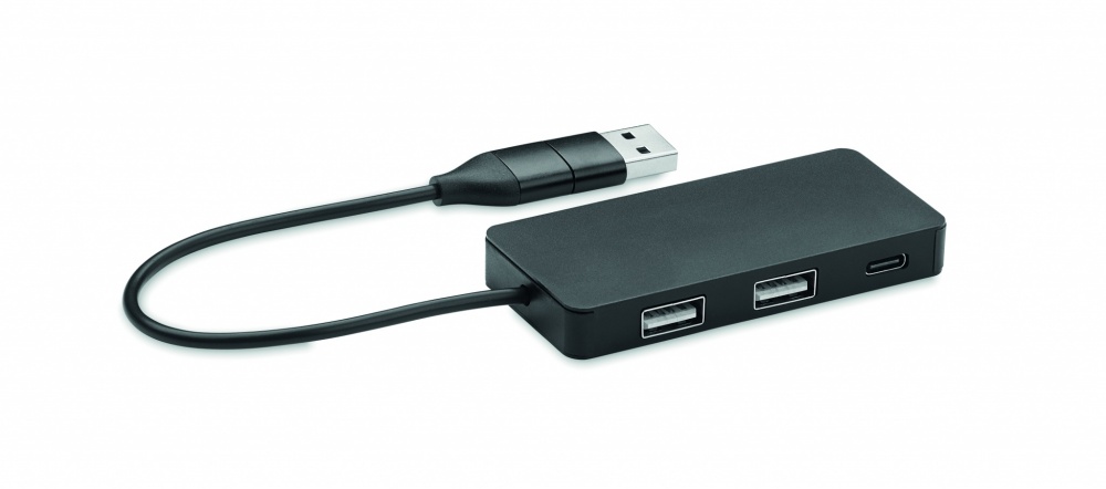 Logotrade reklaamtoote foto: 3-pordiline USB-jaotur 20 cm kaabliga