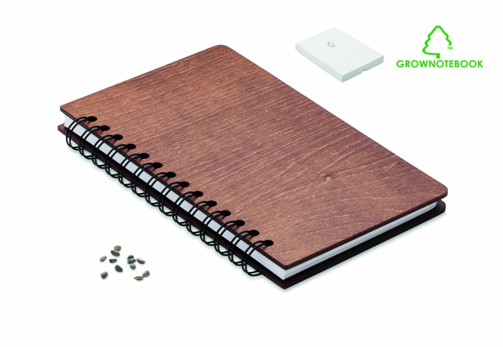Logo trade ärikingid foto: A5 kasepuidust märkmik GROWBOOK™