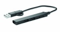 USB 4 pordiga jaotur 19 cm, Must