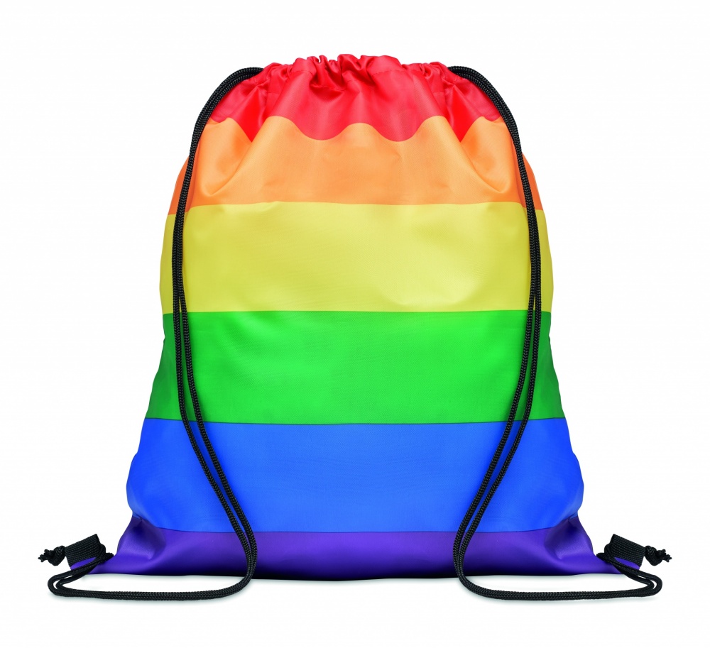 Logotrade meened pilt: Rainbow RPET nööriga kott
