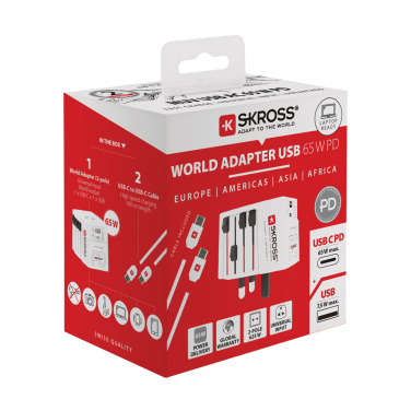 Logotrade ärikingid pilt: SKROSS World Travel Adapter MUV 65W PD USB C kaabliga