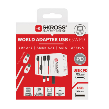 Logo trade firmakingituse pilt: SKROSS World Travel Adapter MUV 65W PD USB C kaabliga