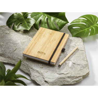Logo trade firmakingitused foto: BambooPlus paberist märkmik A5 – tindivaba pliiats