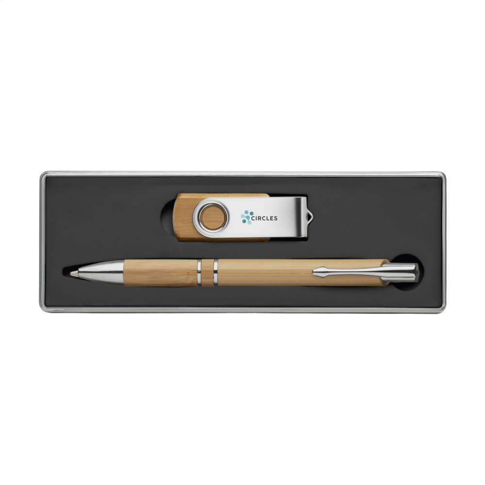 Logo trade reklaamkingi pilt: Bambusesr Connect kinkekomplekt mälupulgaga 8 GB
