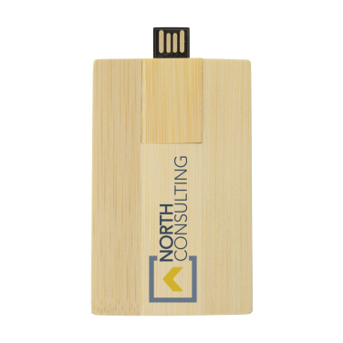 Logo trade reklaamtoote pilt: Krediitkaart USB Bamboo 8 GB