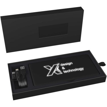 Logo trade reklaamkingituse pilt: SCX.design P30 8000 mAh valgustusega päikesepatareiga akupank