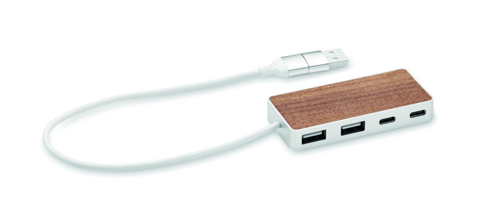 Logo trade reklaamkingituse pilt: UBAH USB-jaotur 4 porti 27,5 cm