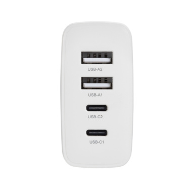 Logo trade reklaamtoote pilt: TravelCharge Pro RCS plastikust reisilaadija USB C-ga