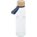 Porto 500 ml klaasist veepudel bambusest korgiga, Ookeani sinine