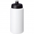Baseline® Plus Grip 500 ml -urheilujuomapullo läppäkannella, Valkoinen / tasainen musta