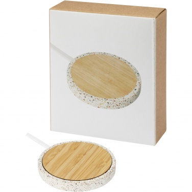 Logotrade liikelahja tuotekuva: Terrazzo 10 W:n langaton latausalusta bambusta