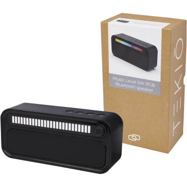 Logo trade mainoslahjat tuotekuva: Music Level 5 W:n Bluetooth®-kaiutin RGB tunnelmavalolla