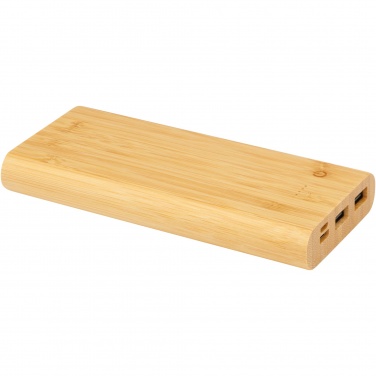 Logo trade liikelahja mainoslahja tuotekuva: Tulda-varavirtalähde, 10,000 mAh, bambua