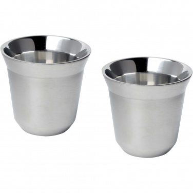 Logo trade mainostuotet tuotekuva: Duo 80 ml:n RCS-sertifioidusta ruostumattomasta teräksestä valmistettu espressomukisarja 