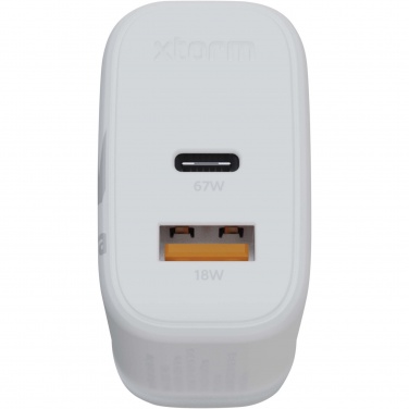 Logotrade mainoslahja tuotekuva: Xtorm XEC067G GaN² Ultra 67 W seinälaturi – Iso-Britannian pistoke