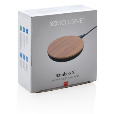Logotrade mainostuotet kuva: Langaton, 5 W:n Bamboo X -laturi