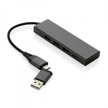 Logo trade mainostuotet tuotekuva: Terra RCS alumiininen USB-hub 3 portilla