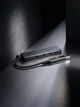 Logo trade mainoslahja kuva: Terra RCS alumiininen USB-hub 3 portilla