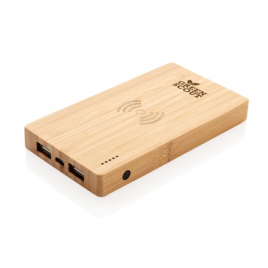 Logo trade liikelahjat mainoslahjat kuva: Bamboo 4000 mAh:n langaton 5W varavirtalähde